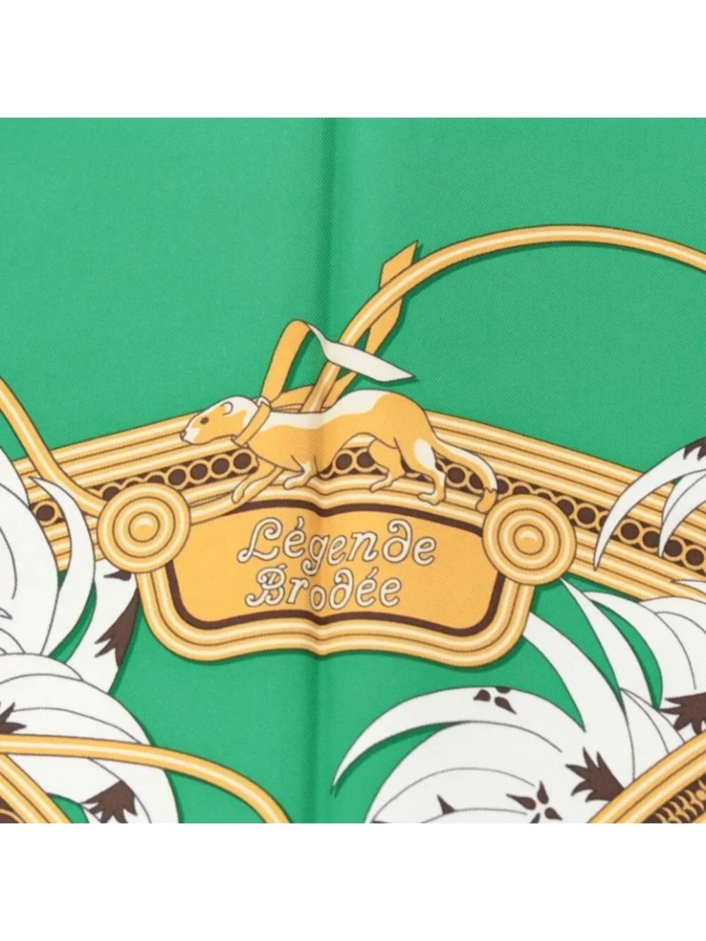 Hermes Carre 90 Silk Legende Brodee Embroidered Legend Scarf Green 90 - Picture 7 of 10
